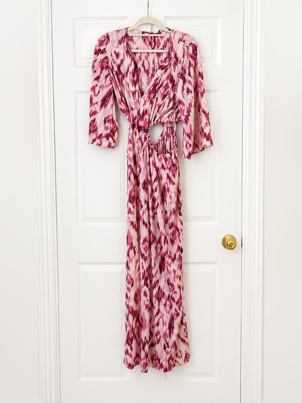 NWT Zara Pink & Cream Printed Wrap Jumpsuit